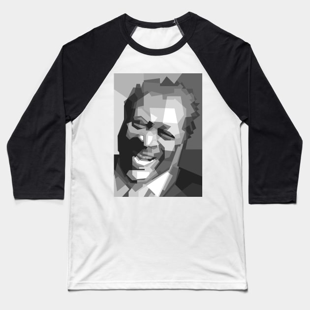 Bluesman in grayscale Baseball T-Shirt by Alkahfsmart